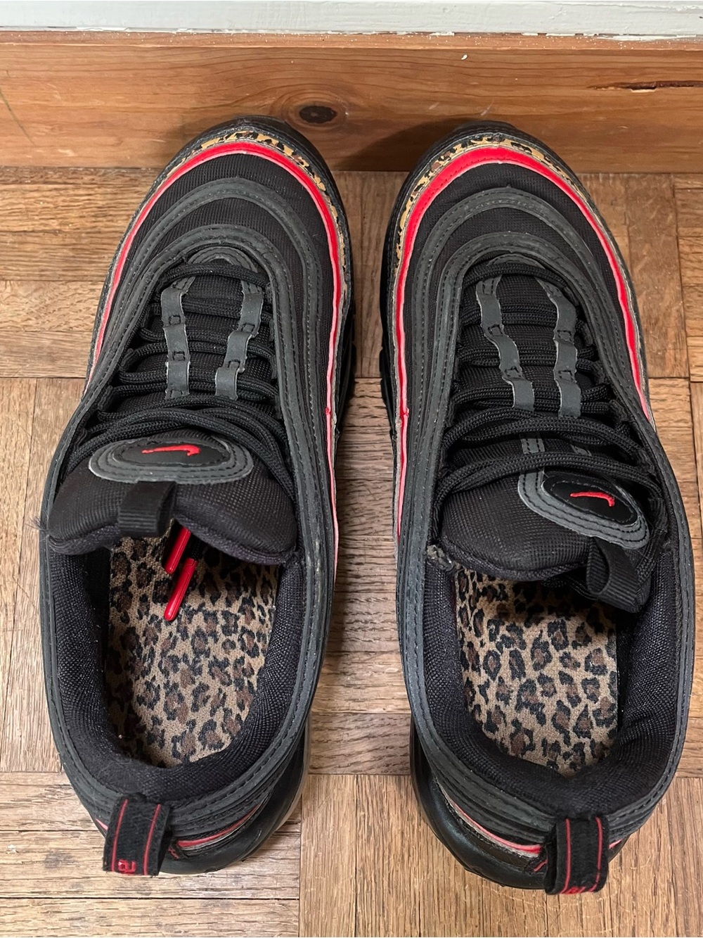 Nike Black with Red and Leopard Accent Air Max 97 - Picture 5 of 8